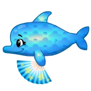 Cute Blue Zen Dolphin